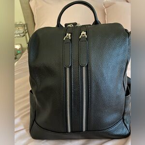 Elegant Black Leather Backpack
